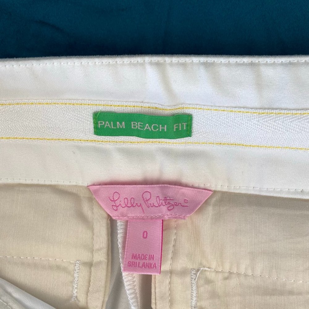 Lilly Pulitzer White Mid Rise Palm Beach Fit Pants - Picture 2 of 6